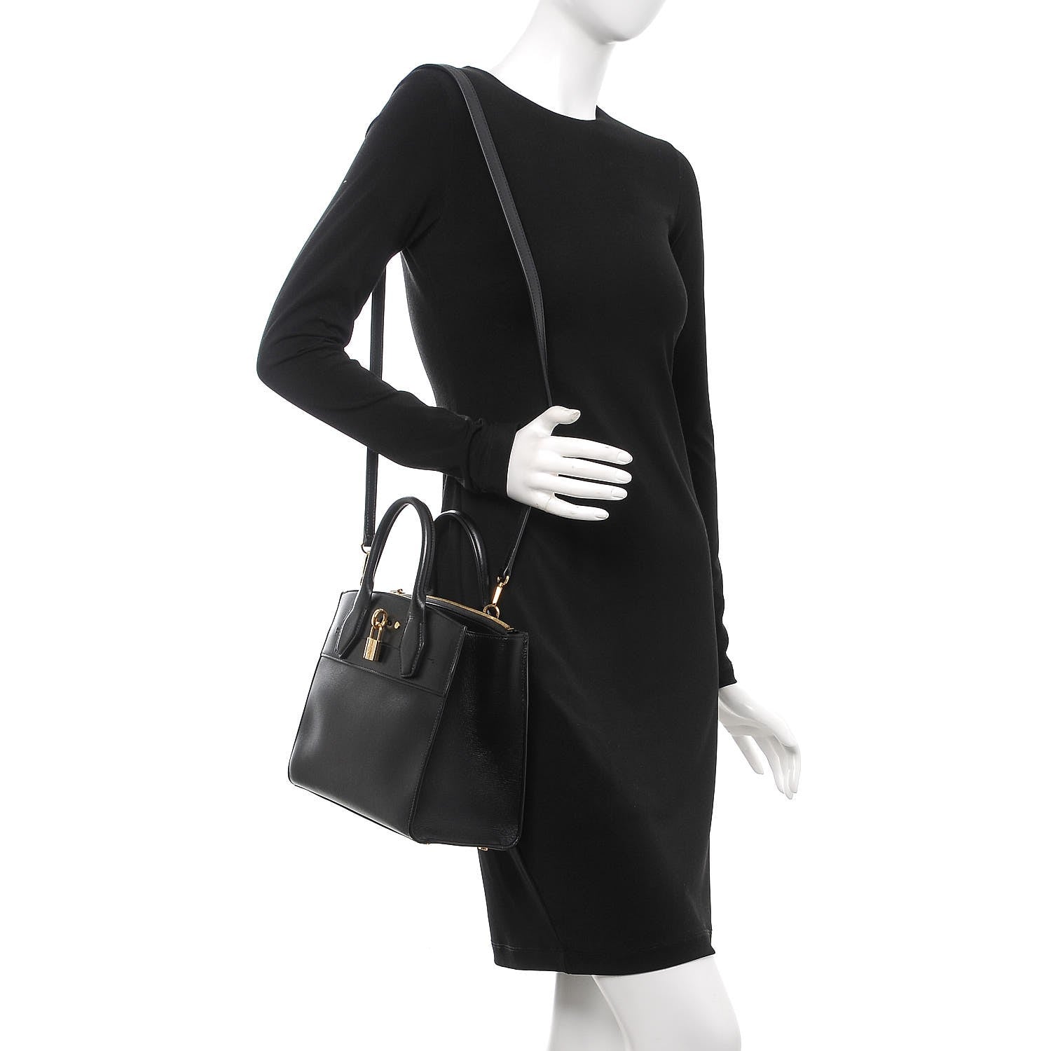Louis Vuitton Calfskin City Steamer PM Black 3 of 9