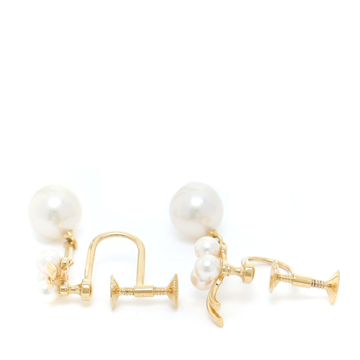 Mikimoto 18K Yellow Gold Akoya Pearl 3.5-8mm Drop Screw-Back Earrings 4 of 4