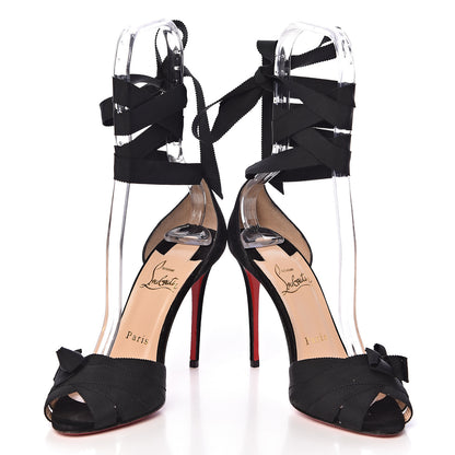 Christian Louboutin Grosgrain Suede Christeriva 100 Sandals 36.5 Black 13 of 13