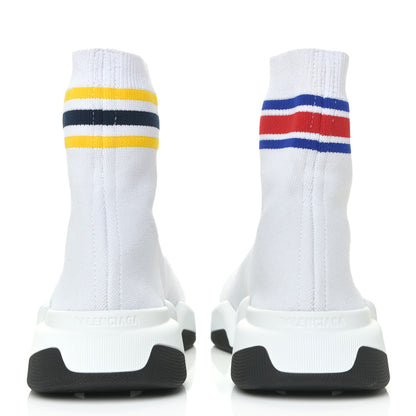 Balenciaga Technical 3D Recycled Knit Striped Womens Speed 2.0 Sneakers 38 White Multicolor 4 of 13