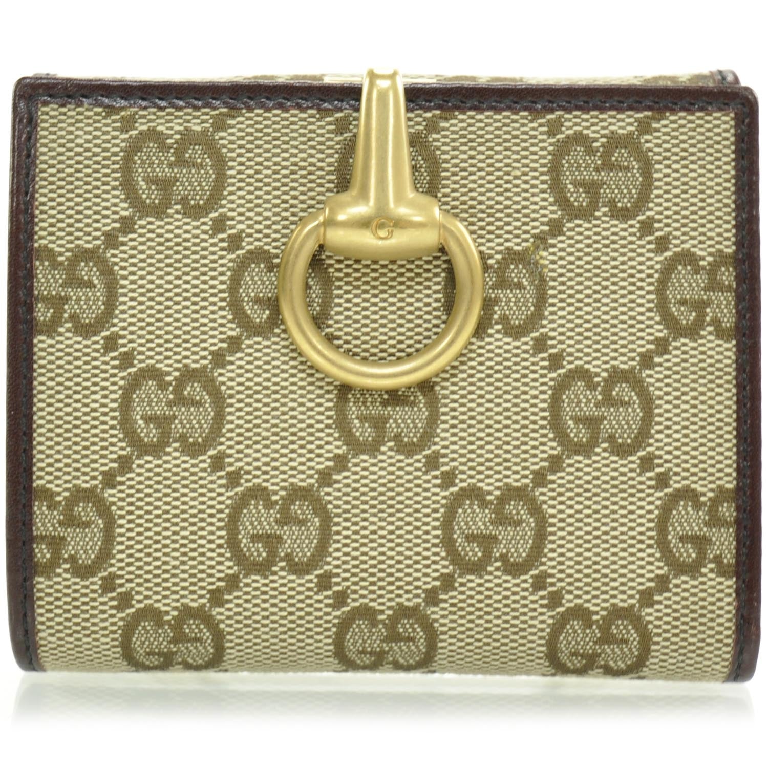 Gucci Monogram Horsebit Flap French Wallet 1 of 11
