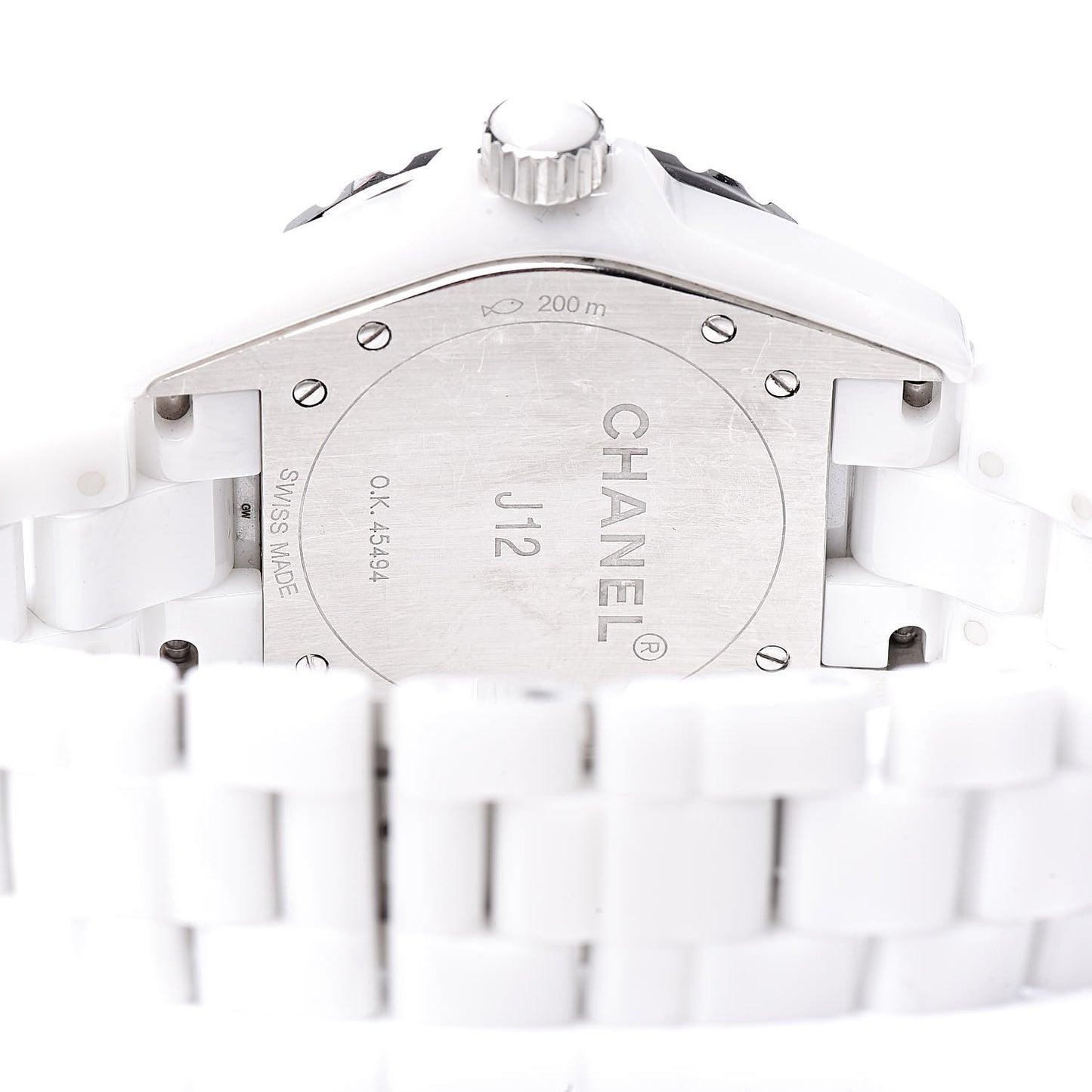 Stainless Steel Ceramic Diamond Pave Bezel 38mm J12 Automatic Watch White