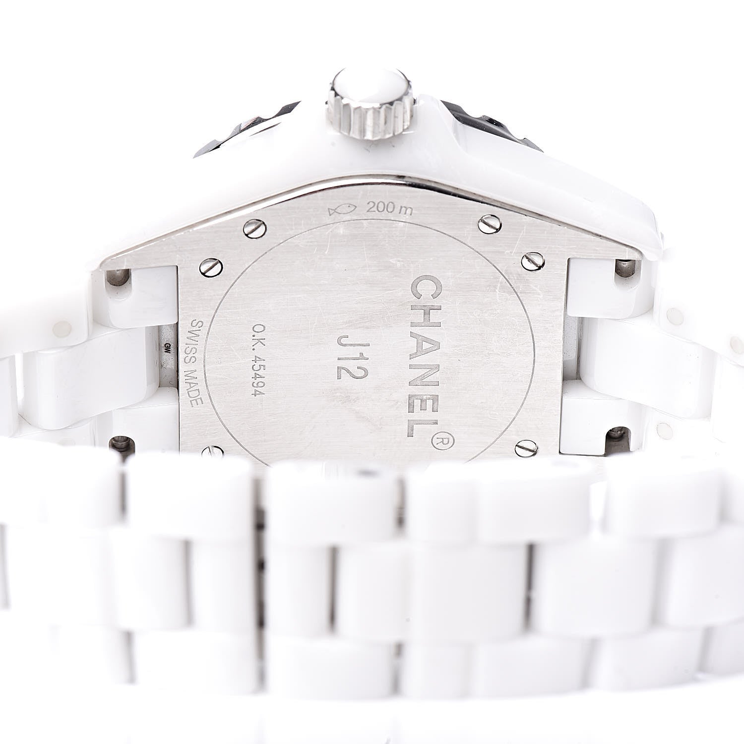 Chanel Stainless Steel Ceramic Diamond Pave Bezel 38mm J12 Automatic Watch White 5 of 7