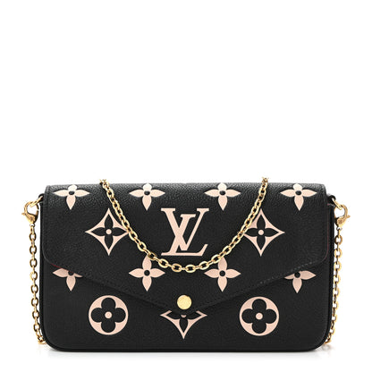 Louis Vuitton Empreinte Monogram Giant Felicie Pochette Black Beige 1 of 10