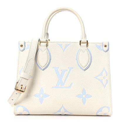 Louis Vuitton Empreinte Monogram Giant Onthego PM Latte Candy Blue 1 of 9