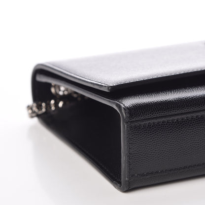 Saint Laurent Grain De Poudre Medium Classic Monogram Kate Satchel Black 11 of 12