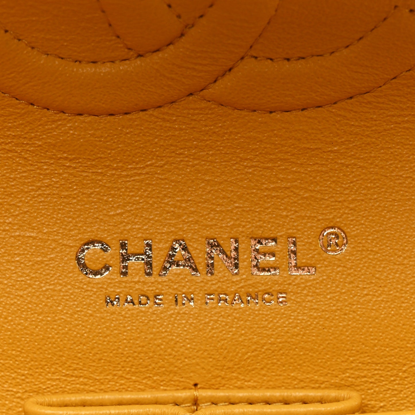 Caviar Quilted Medium Double Flap Yellow