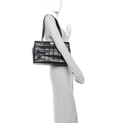 Chanel Caviar Stitched Chocolate Bar Shopping Tote Black 2 of 9