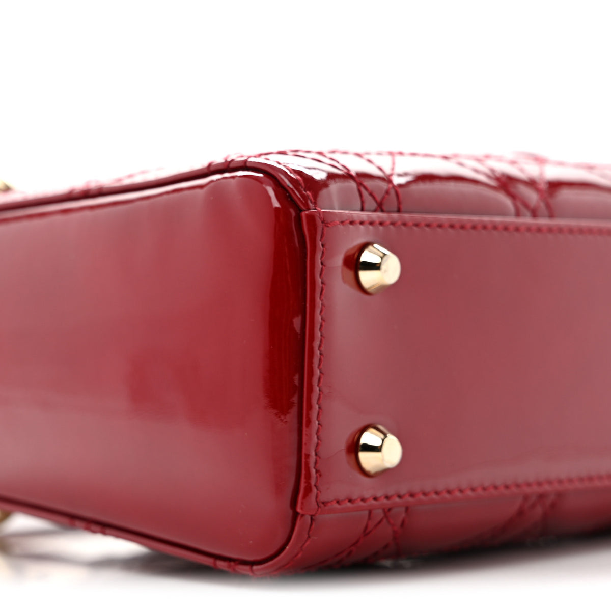 Patent Cannage Mini Lady Dior Red