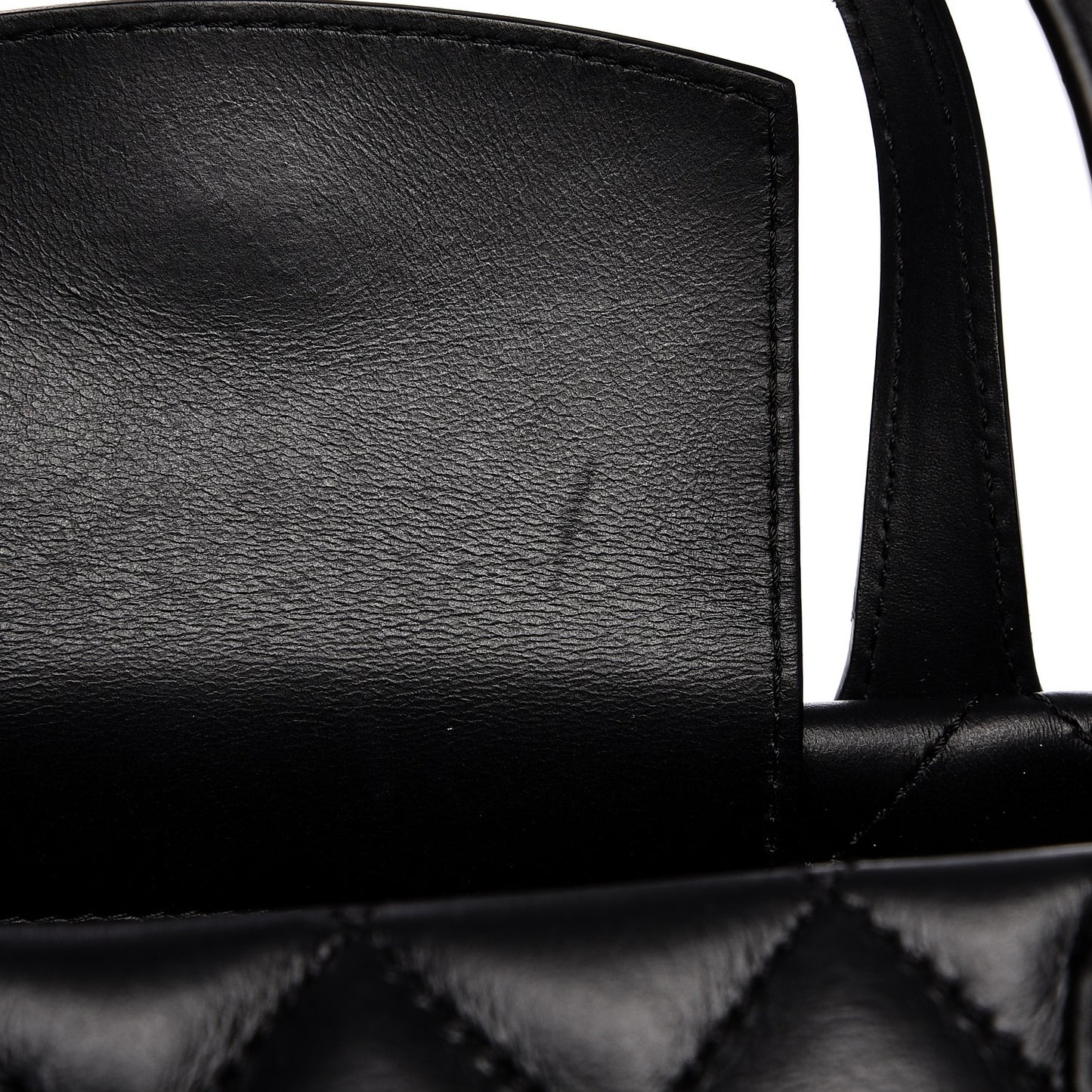 Calfskin Quilted Large Easy Shopping Tote Black