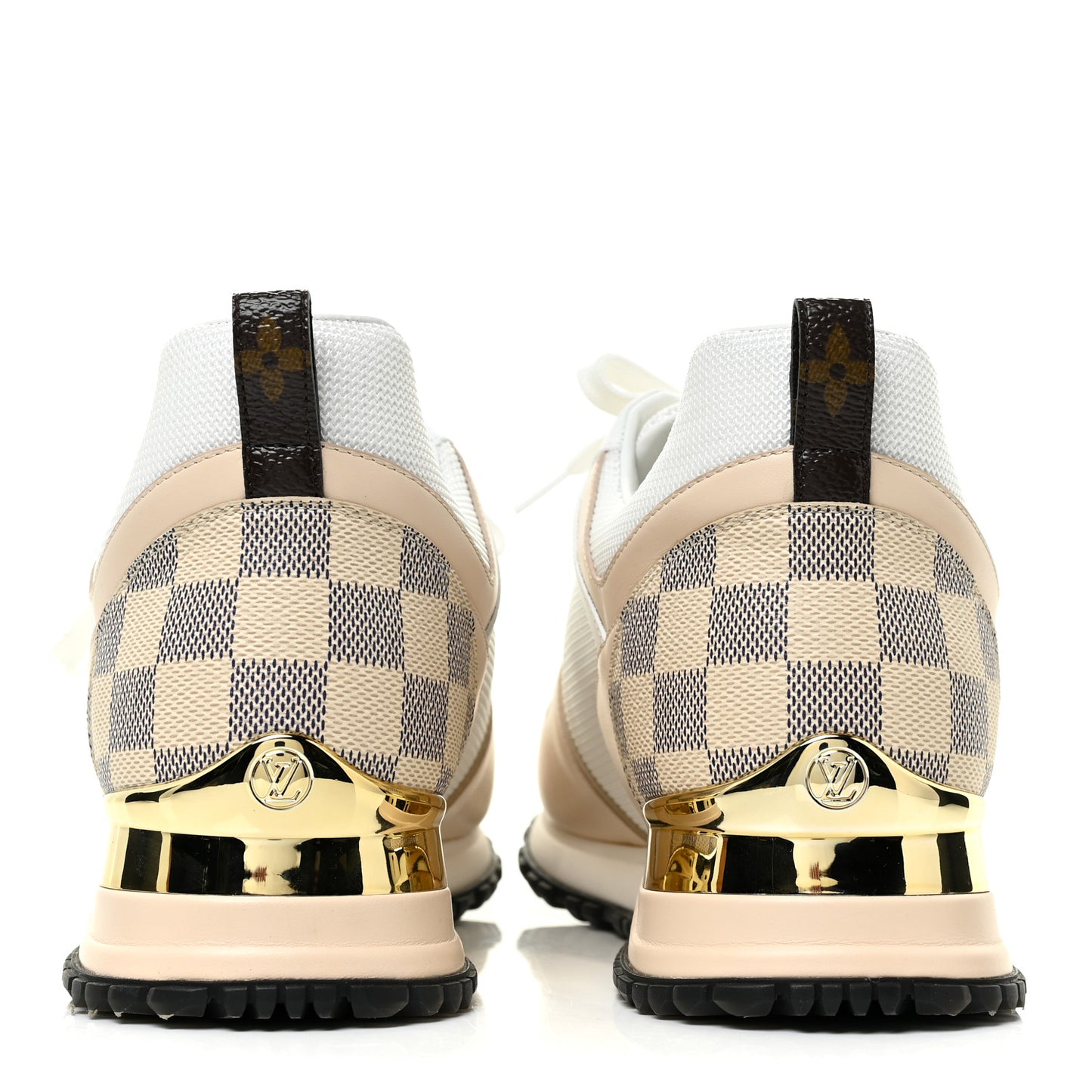 Calfskin Damier Azur Run Away Sneakers 40 White
