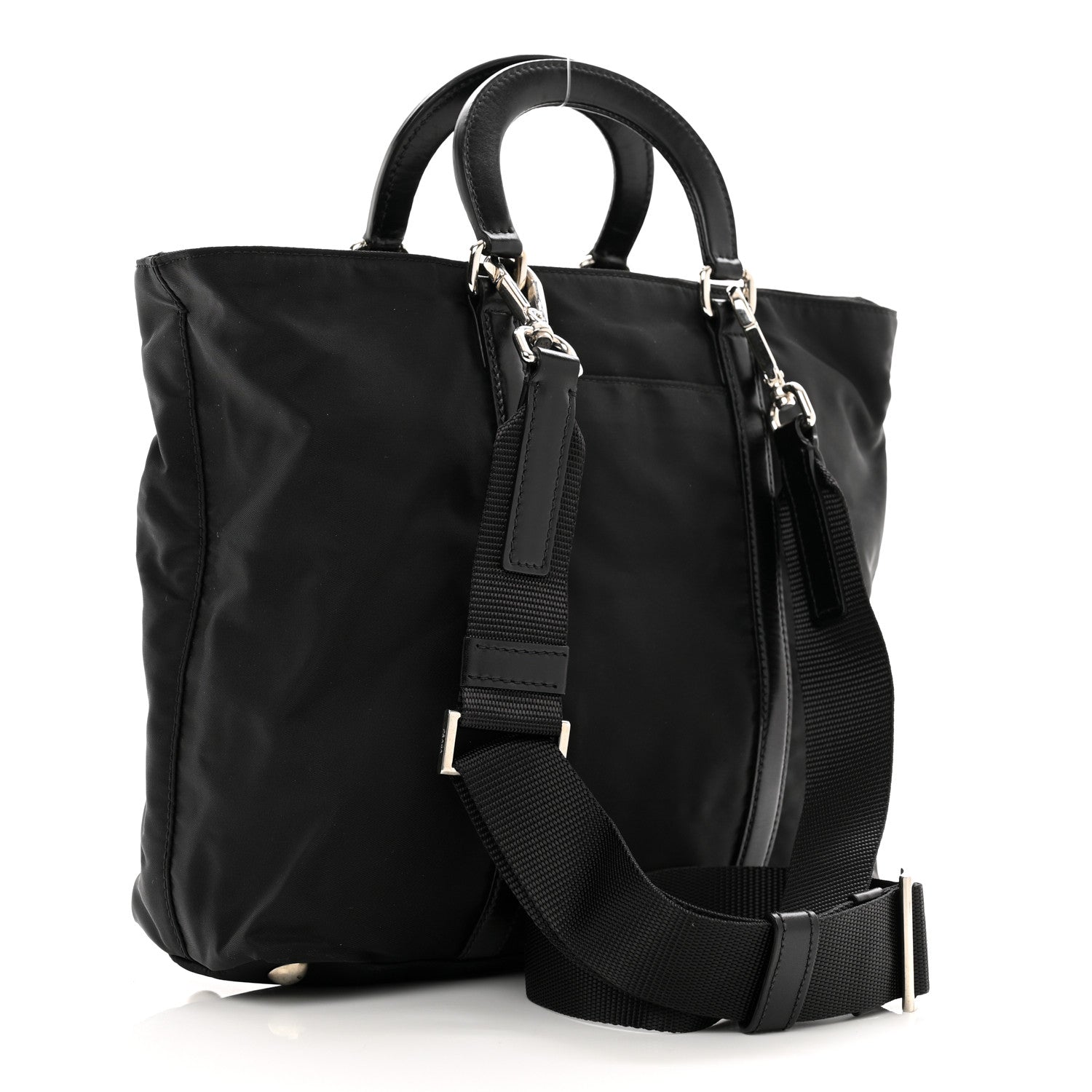 Prada Tessuto Nylon Saffiano Tote Black 3 of 9
