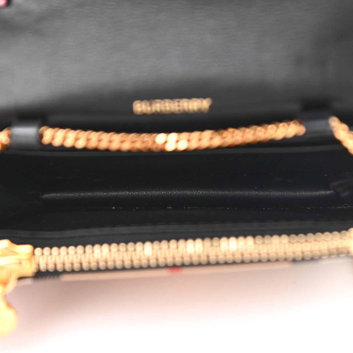 Burberry Grainy Calfskin Vintage Check Jade Card Case On Chain Black 5 of 10