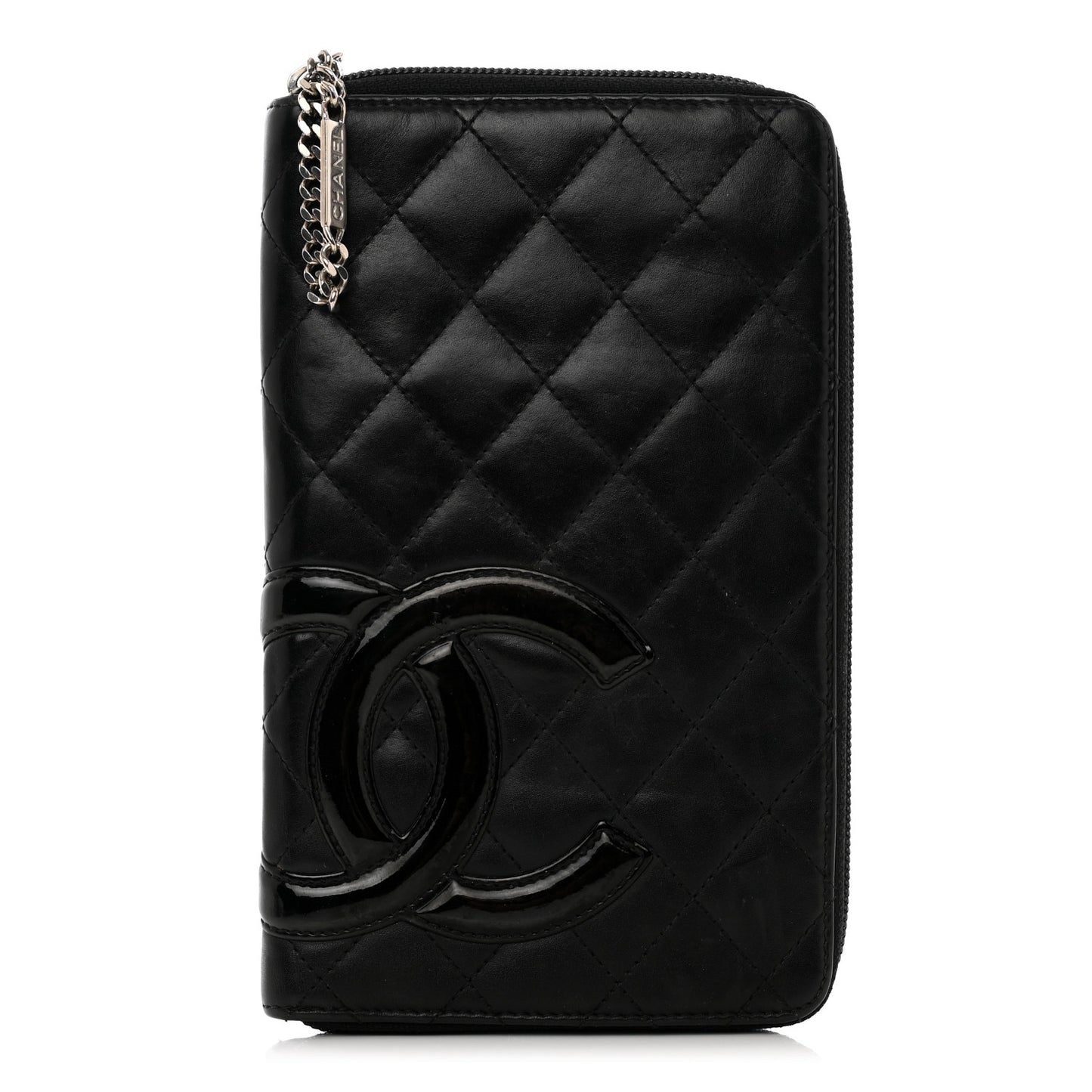 Calfskin Cambon Zip Around Organizer Wallet Black