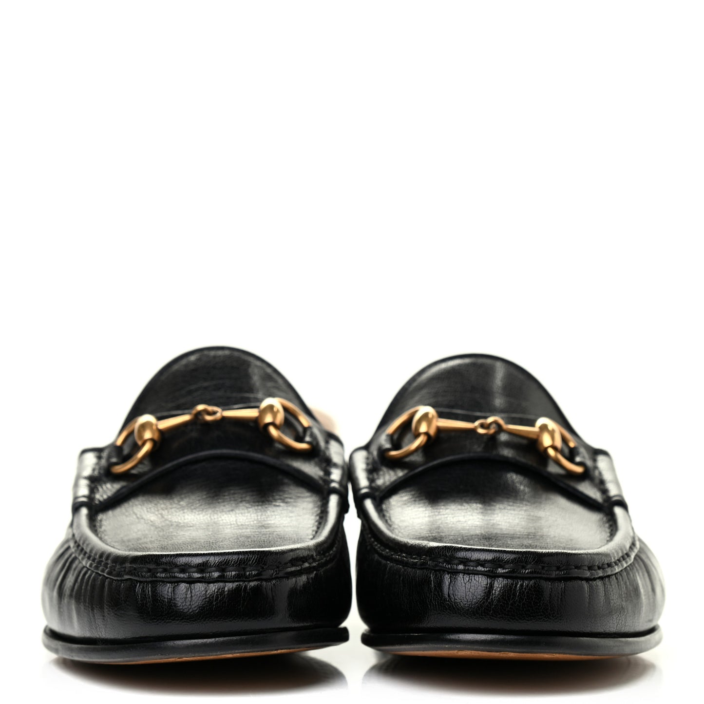 Goatskin Stripe Mens Horsebit Slingback Slippers 8 Black