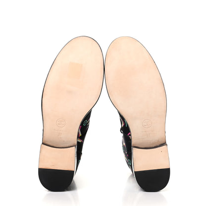 Chanel Tweed Lace Up Short Boots 37 Black Ecru Green Red 6 of 11