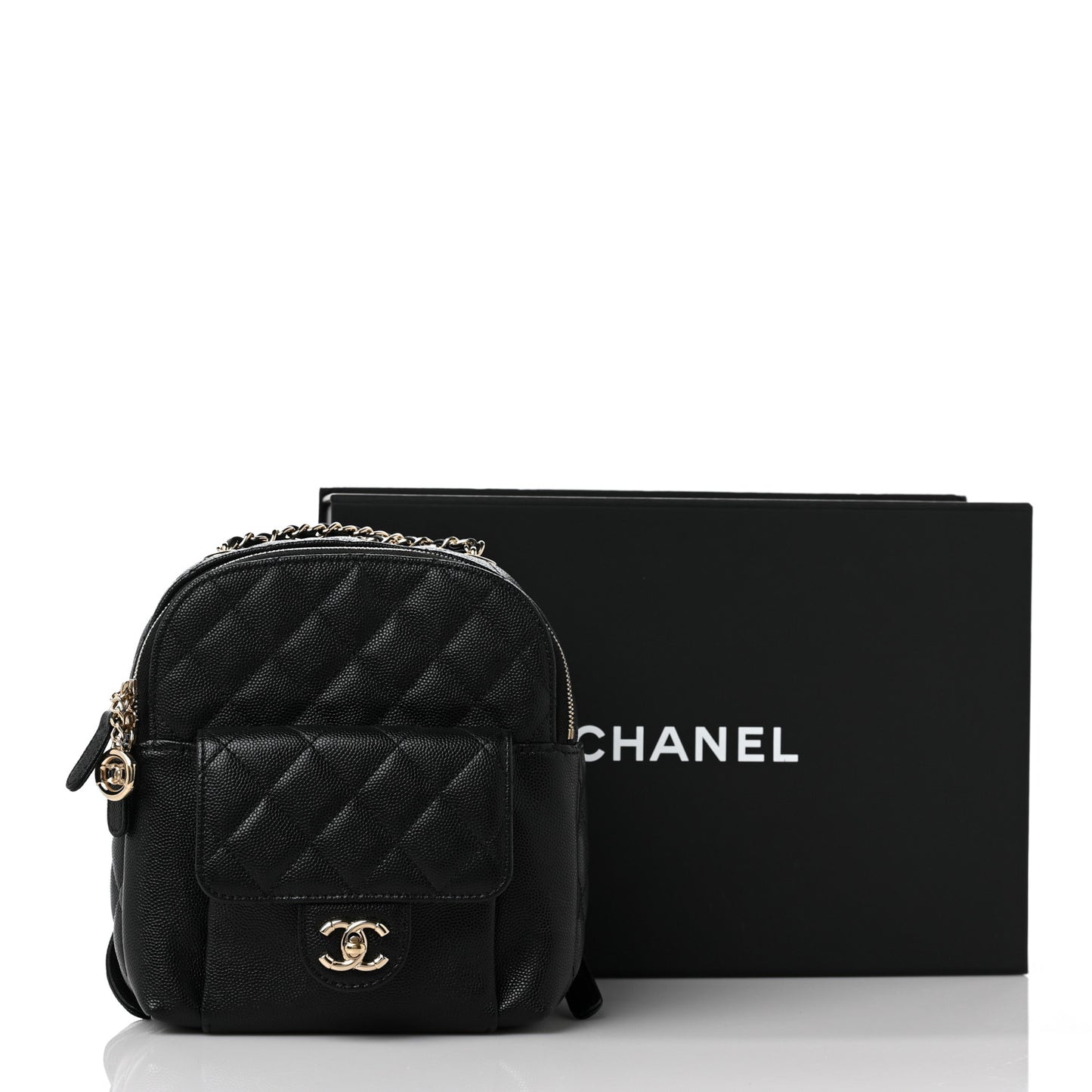 Caviar Quilted Small CC Day Backpack Black