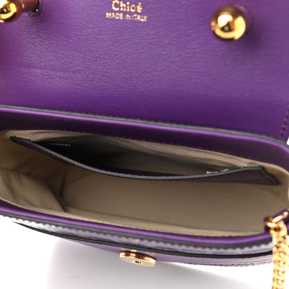 Chloe Calfskin Crocodile Embossed Small Aby Lock Nightfall Purple 5 of 8