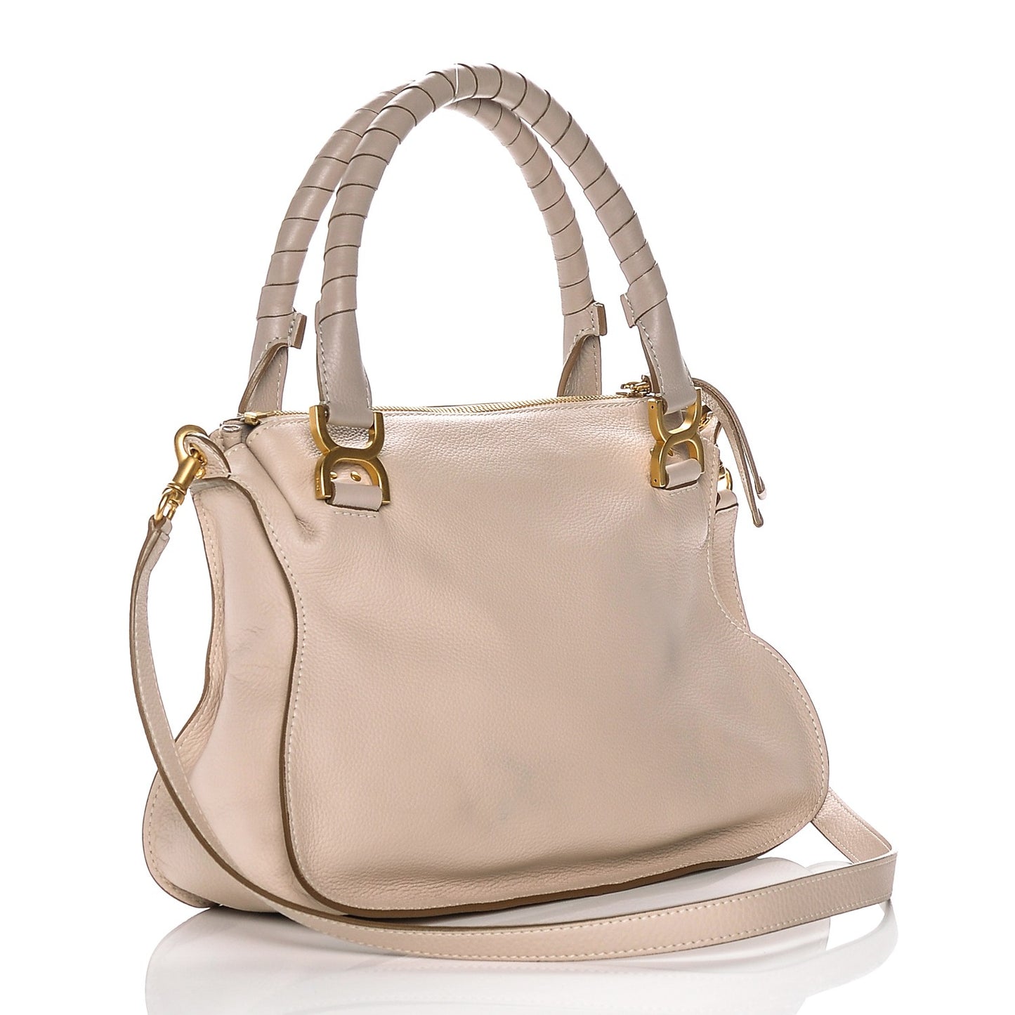 Calfskin Medium Marcie Satchel Abstract White