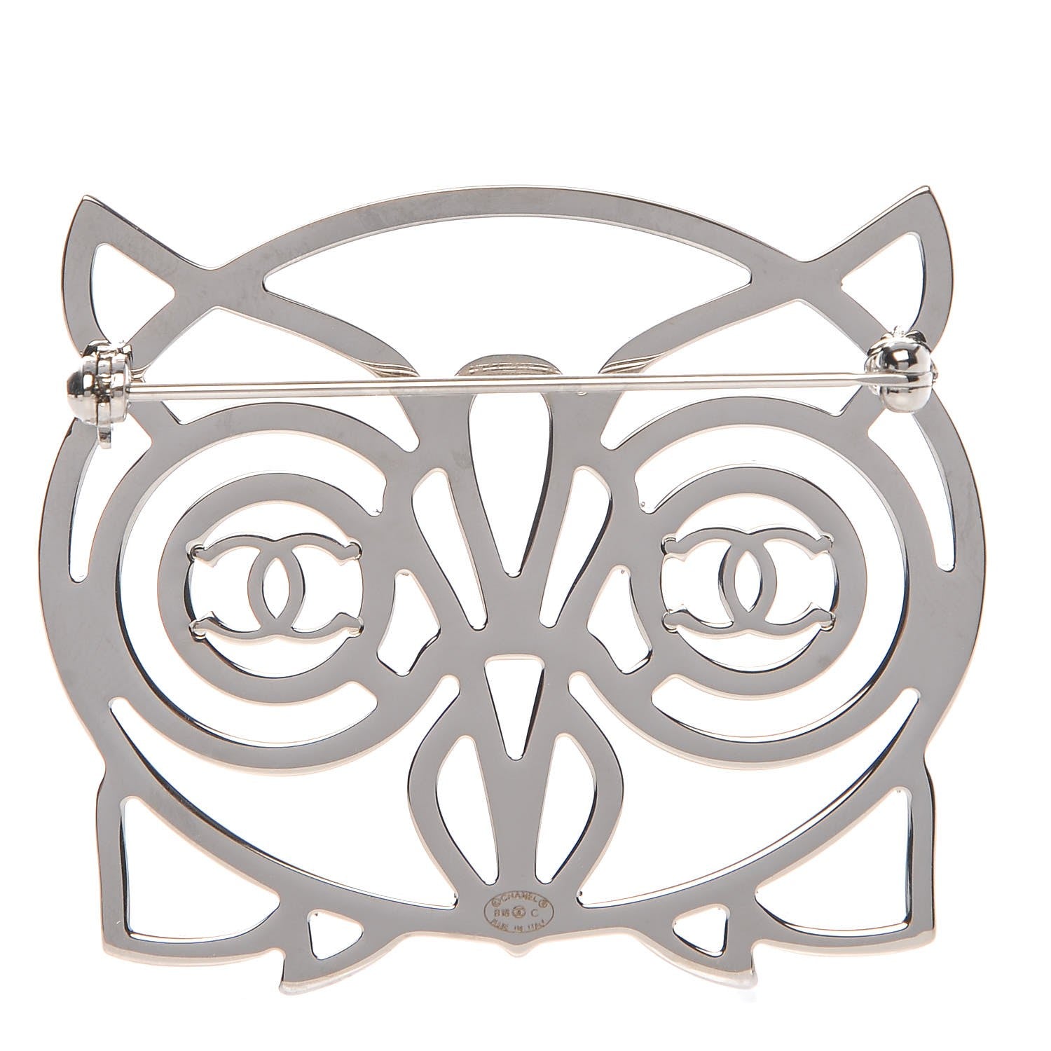 Chanel Strass Crystal Owl CC Brooch Purple Ruthenium 3 of 5