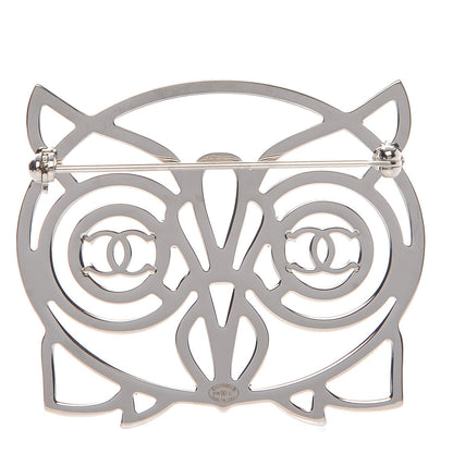 Chanel Strass Crystal Owl CC Brooch Purple Ruthenium 3 of 5