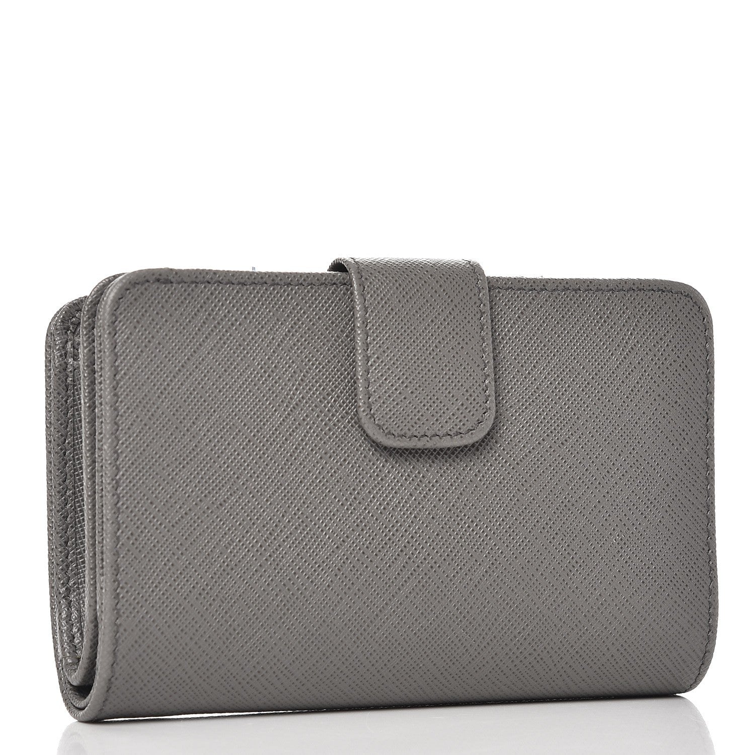 Prada Saffiano Metal Compact Wallet Marmo 3 of 8