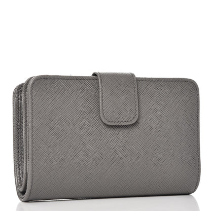 Prada Saffiano Metal Compact Wallet Marmo 3 of 8
