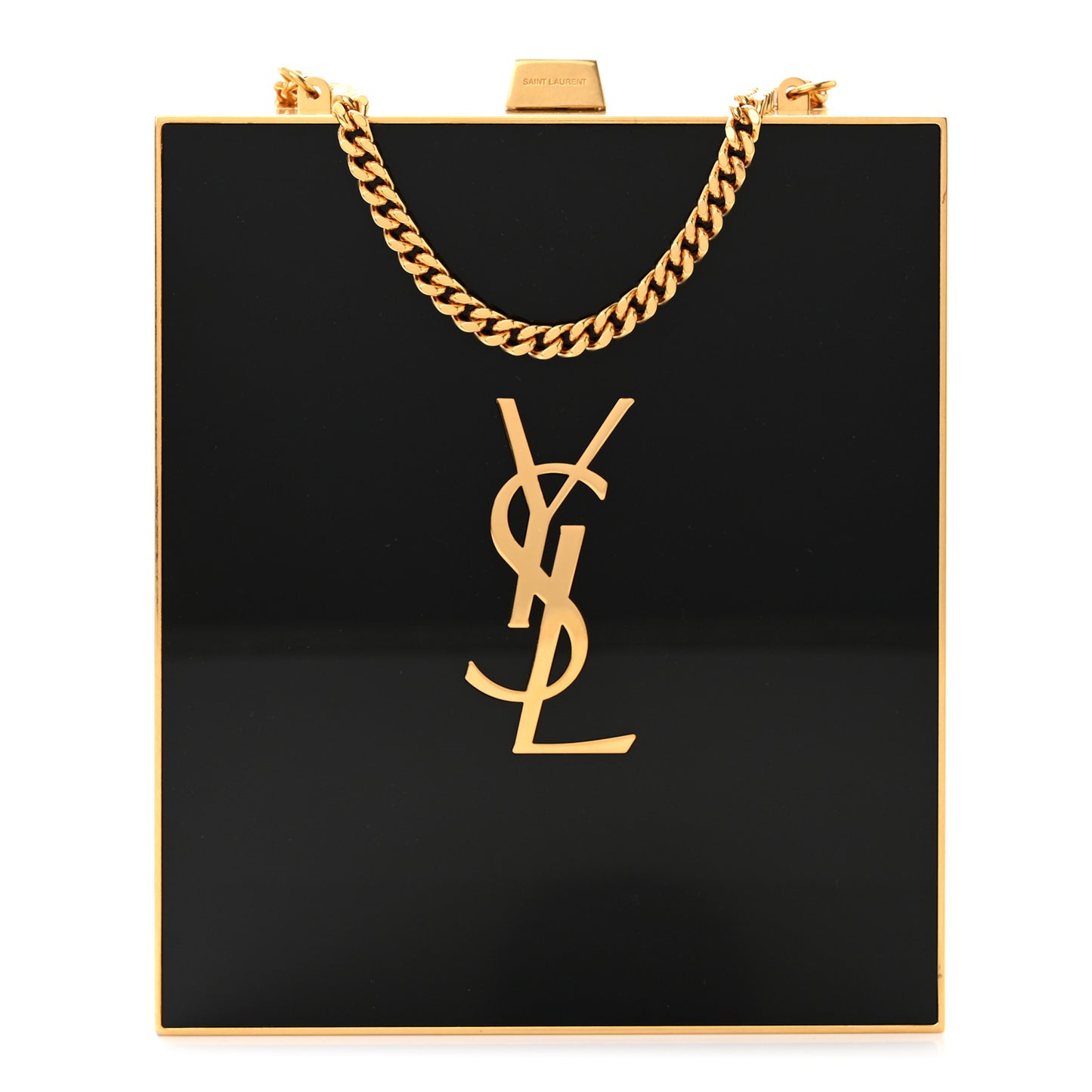 Plexiglass Monogram Minaudiere Tuxedo Box Clutch Black