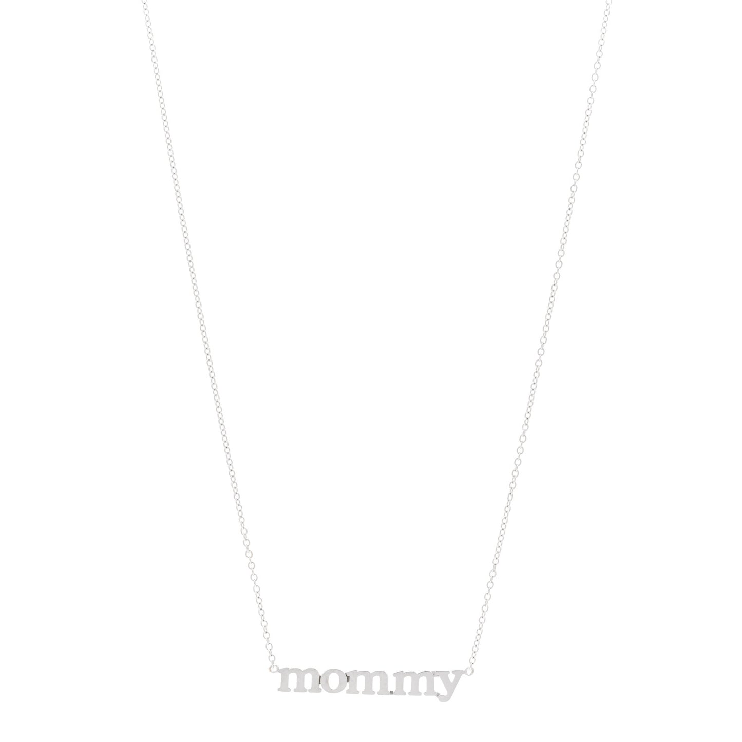 18K White Gold Mommy Necklace