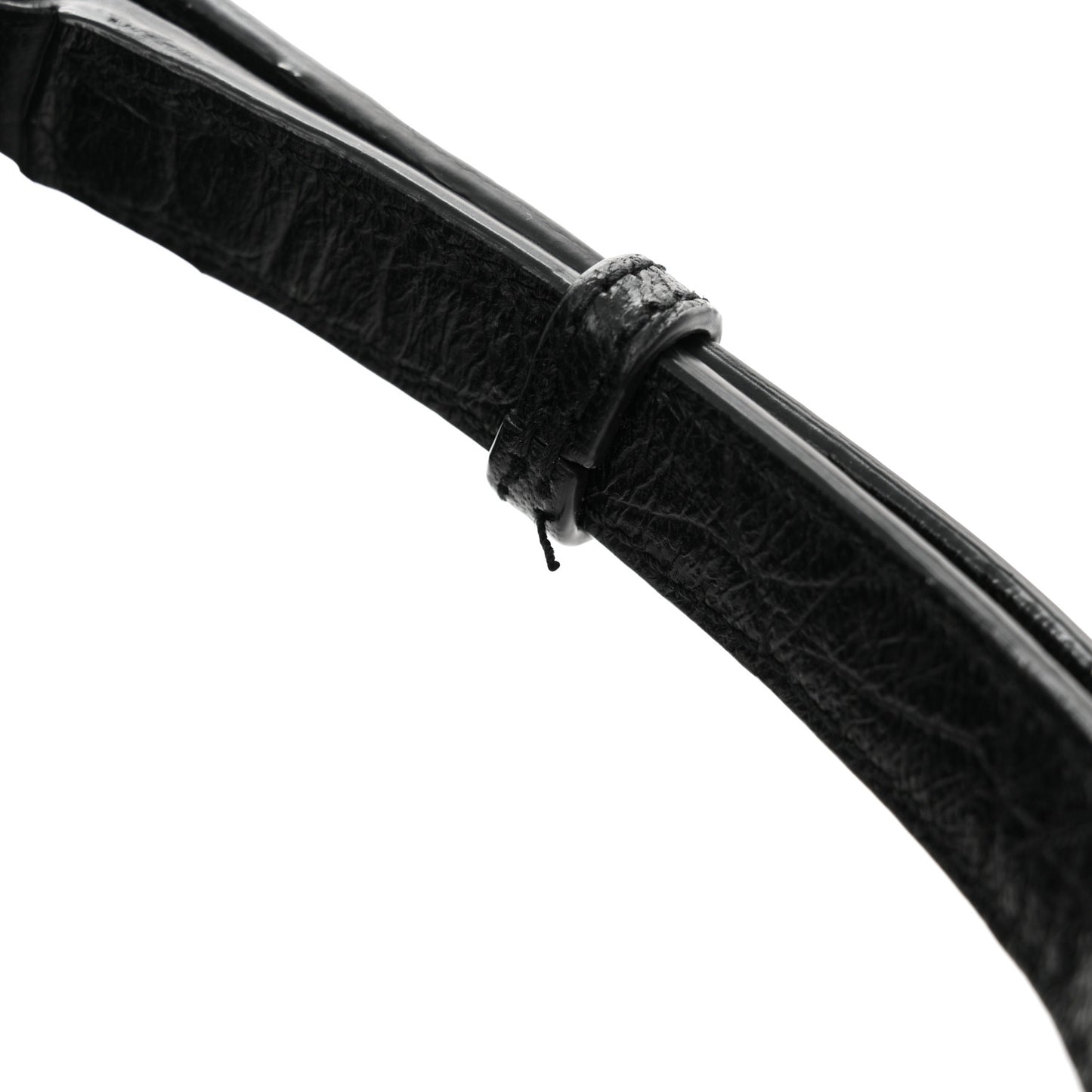 Calfskin Crocodile Embossed Medium West Hollywood Monogram Fold-Over Black