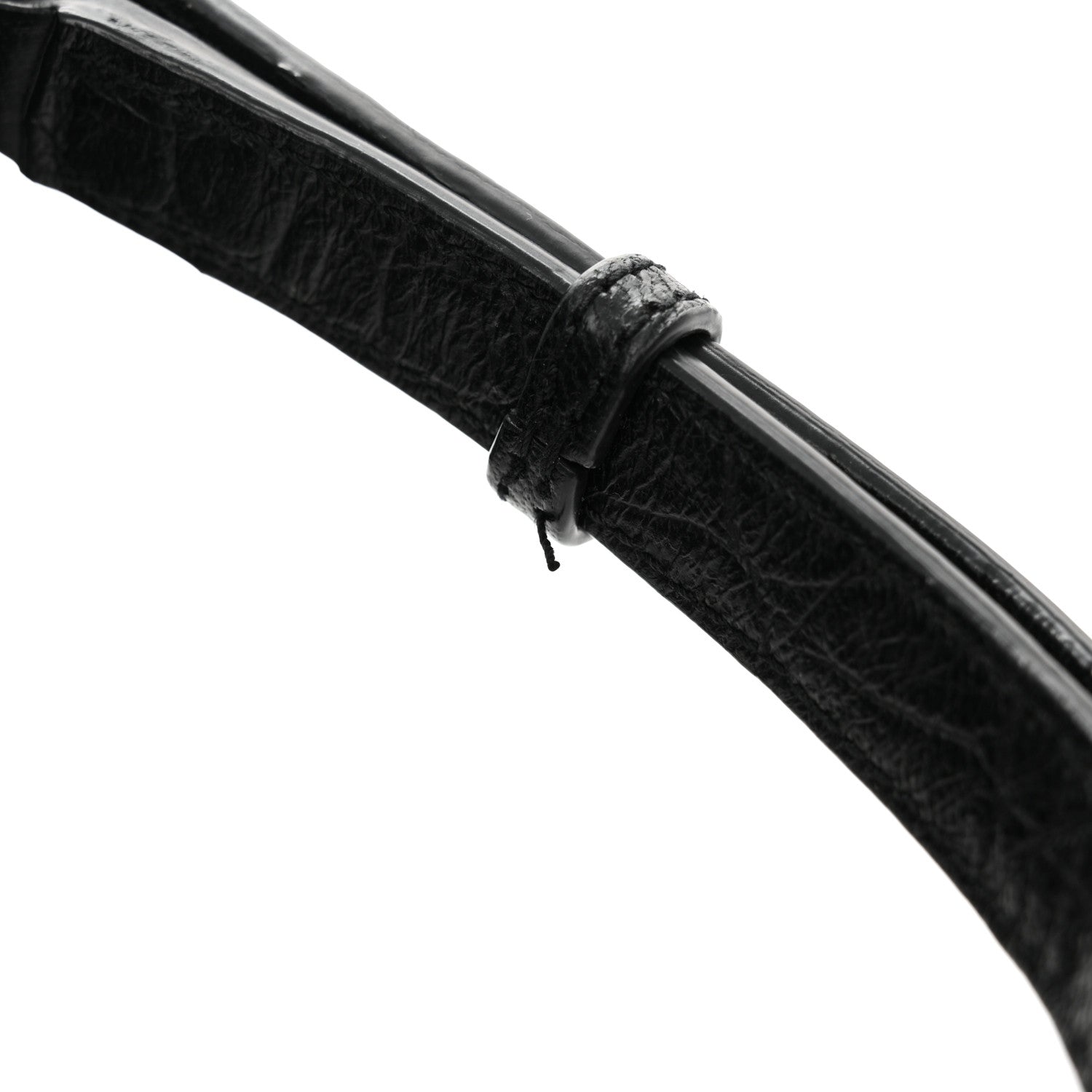 Saint Laurent Calfskin Crocodile Embossed Medium West Hollywood Monogram Fold-Over Black 13 of 13