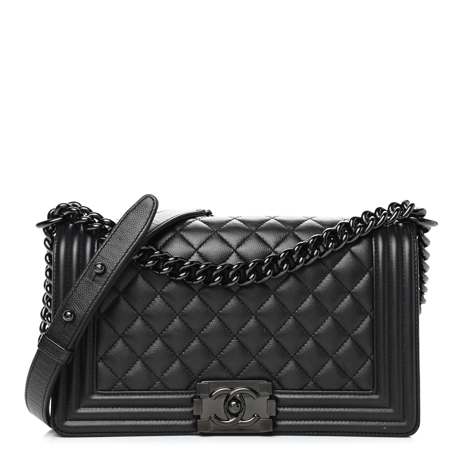 Chanel Caviar Quilted Medium Boy Flap So Black 1 of 12