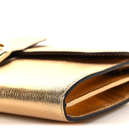 Delvaux Metallic Rodeo Calfskin Brillant Wallet On Chain Satin Gold 9 of 9