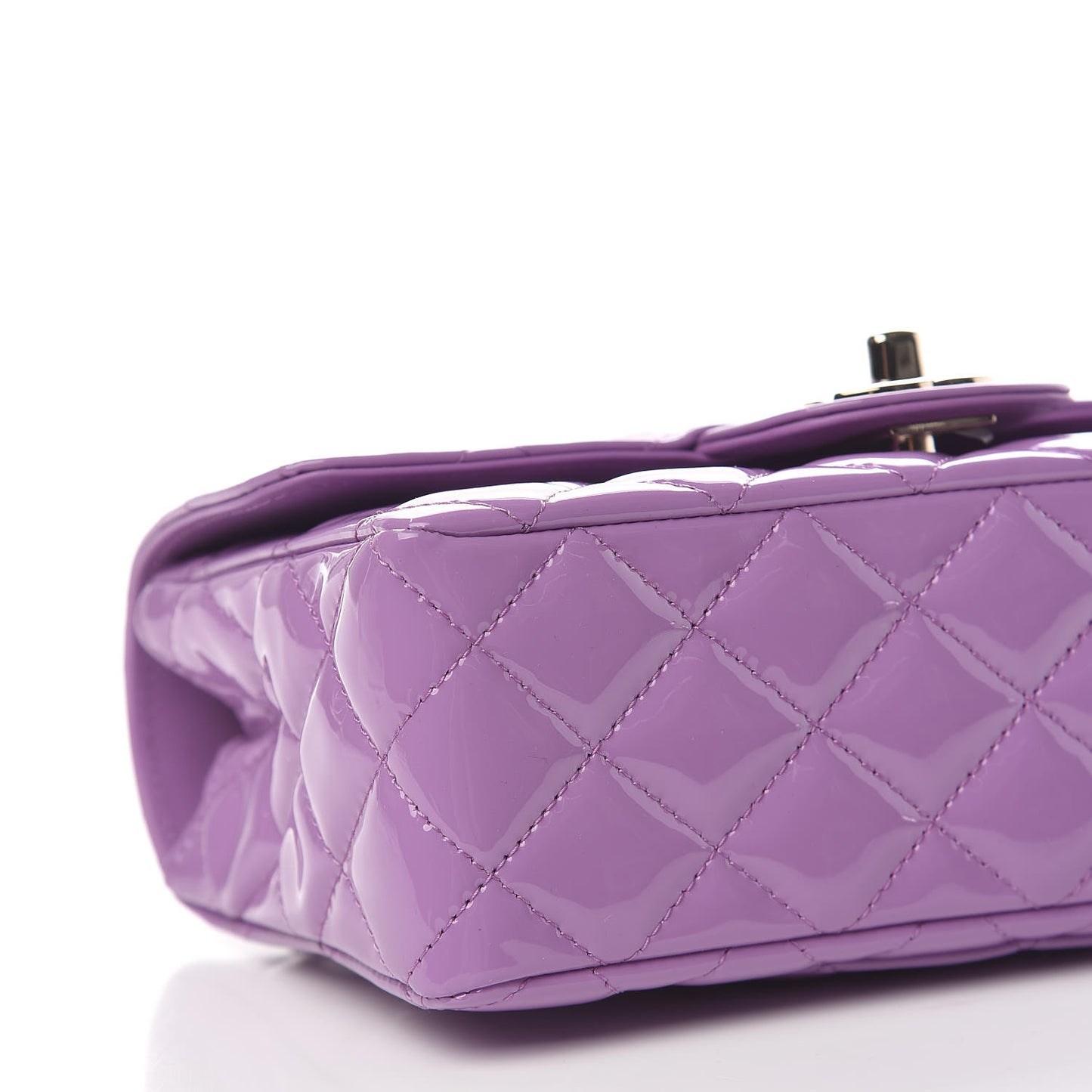 Patent Quilted Mini Rectangular Flap Purple