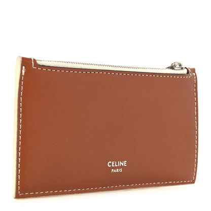 Celine Triomphe Canvas Zipped Card Holder Tan Ecru 3 of 7