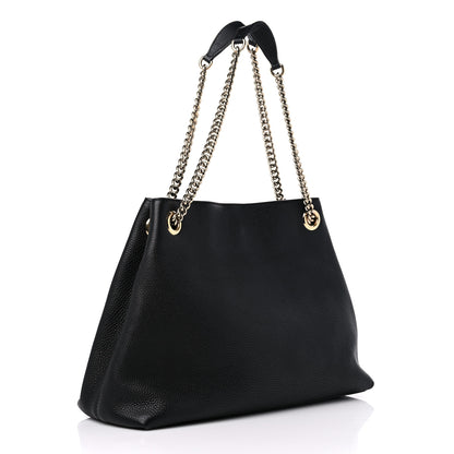 Gucci Pebbled Calfskin Medium Soho Chain Shoulder Bag Black 3 of 15