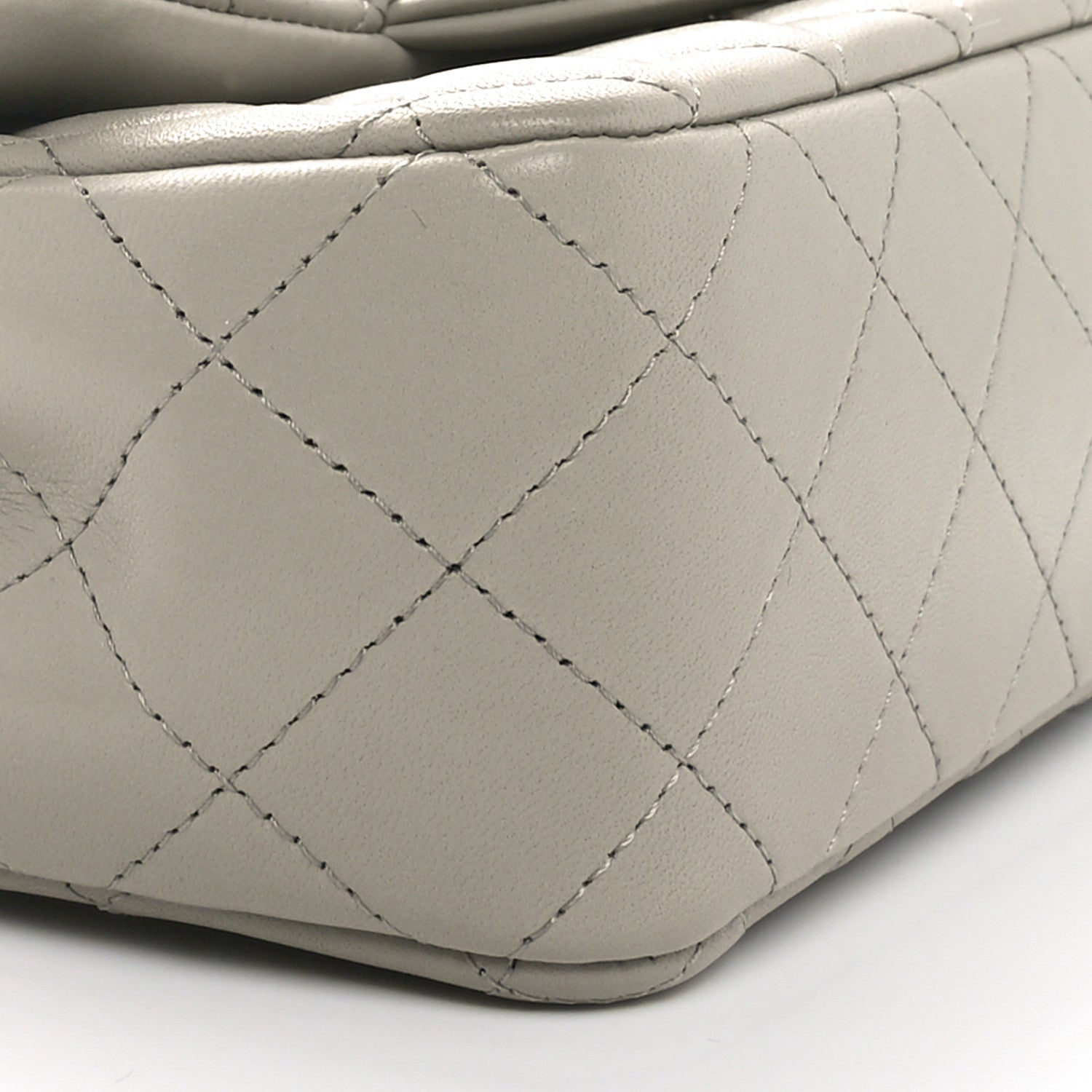 Chanel Lambskin Quilted Mini Rectangular Flap Grey 9 of 11