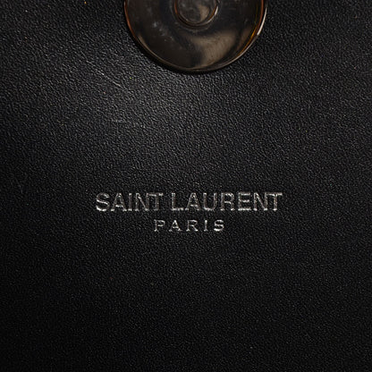 Saint Laurent Calfskin Monogram Chevron Studded Shoulder Bag Black 6 of 8