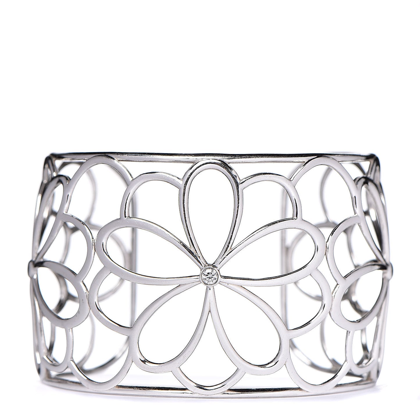 Sterling Silver Diamond Garden Cuff Bracelet