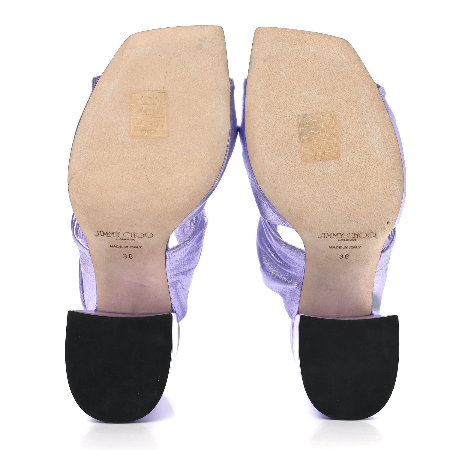 Jimmy Choo Metallic Nappa Mules 36 Purple 1767907 – FASHIONPHILE