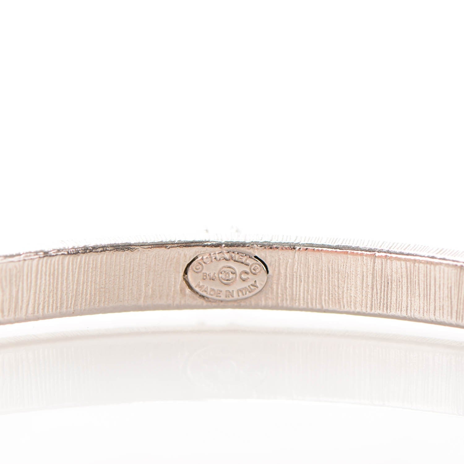 Chanel Crystal CC Hoop Earrings Grey Silver 4 of 5