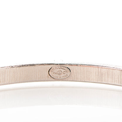 Chanel Crystal CC Hoop Earrings Grey Silver 4 of 5