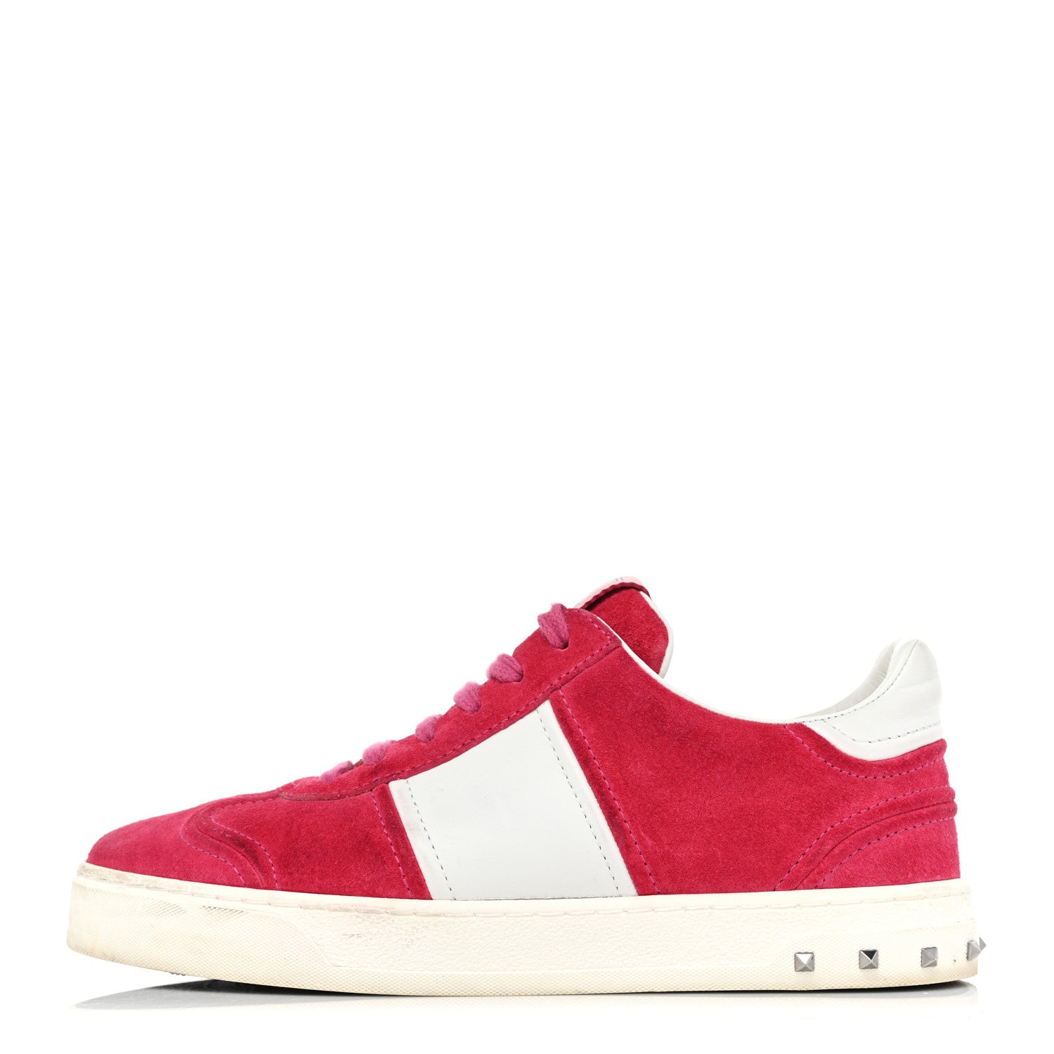 Valentino Garavani Suede Womens Flycrew Sneakers 36.5 Shadow Pink Optic White 1 of 13