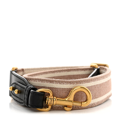 Christian Dior Canvas Embroidered Shoulder Strap Pink Multicolor 1 of 6