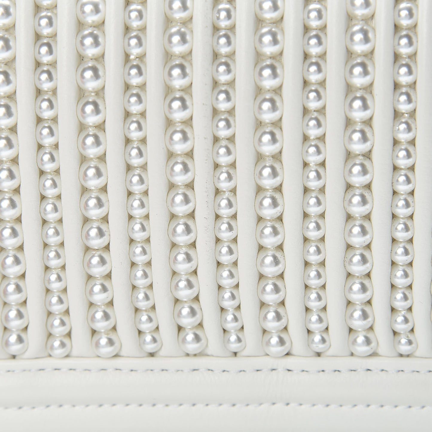Calfskin Pearl Small Boy Flap White