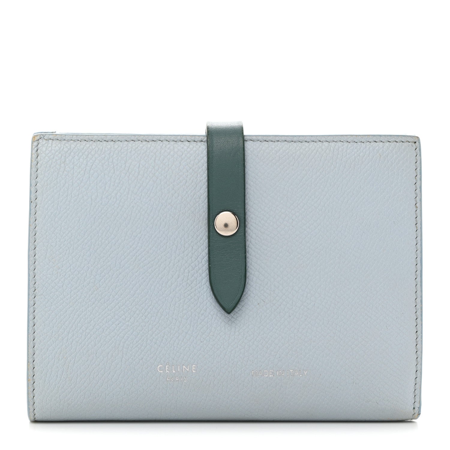 Celine Grained Calfskin Medium Multifunction Strap Wallet Pale Blue 1 of 10