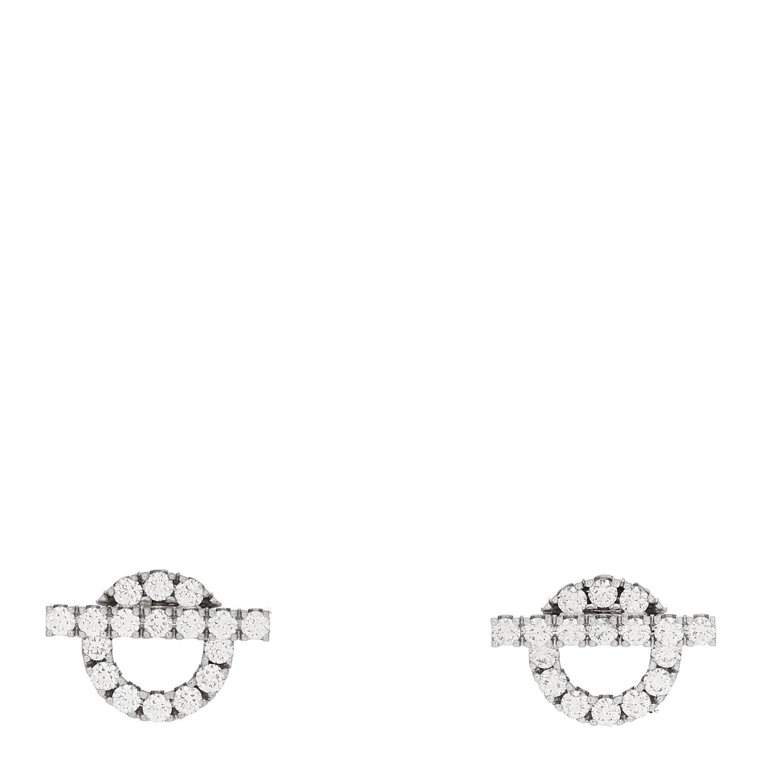 Hermes 18K White Gold Diamond Finesse Earrings 1 of 5