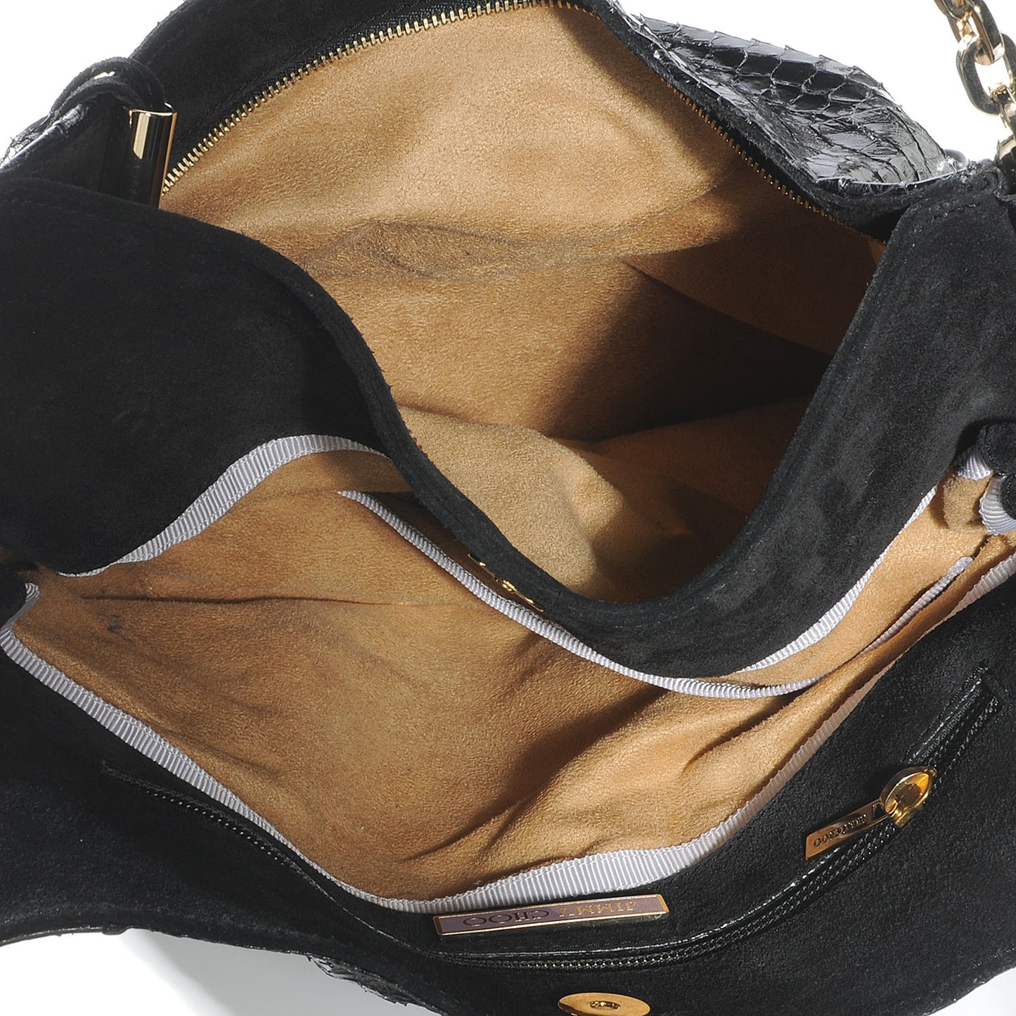 Python Suede Fringe Tatum Shopper Tote Black