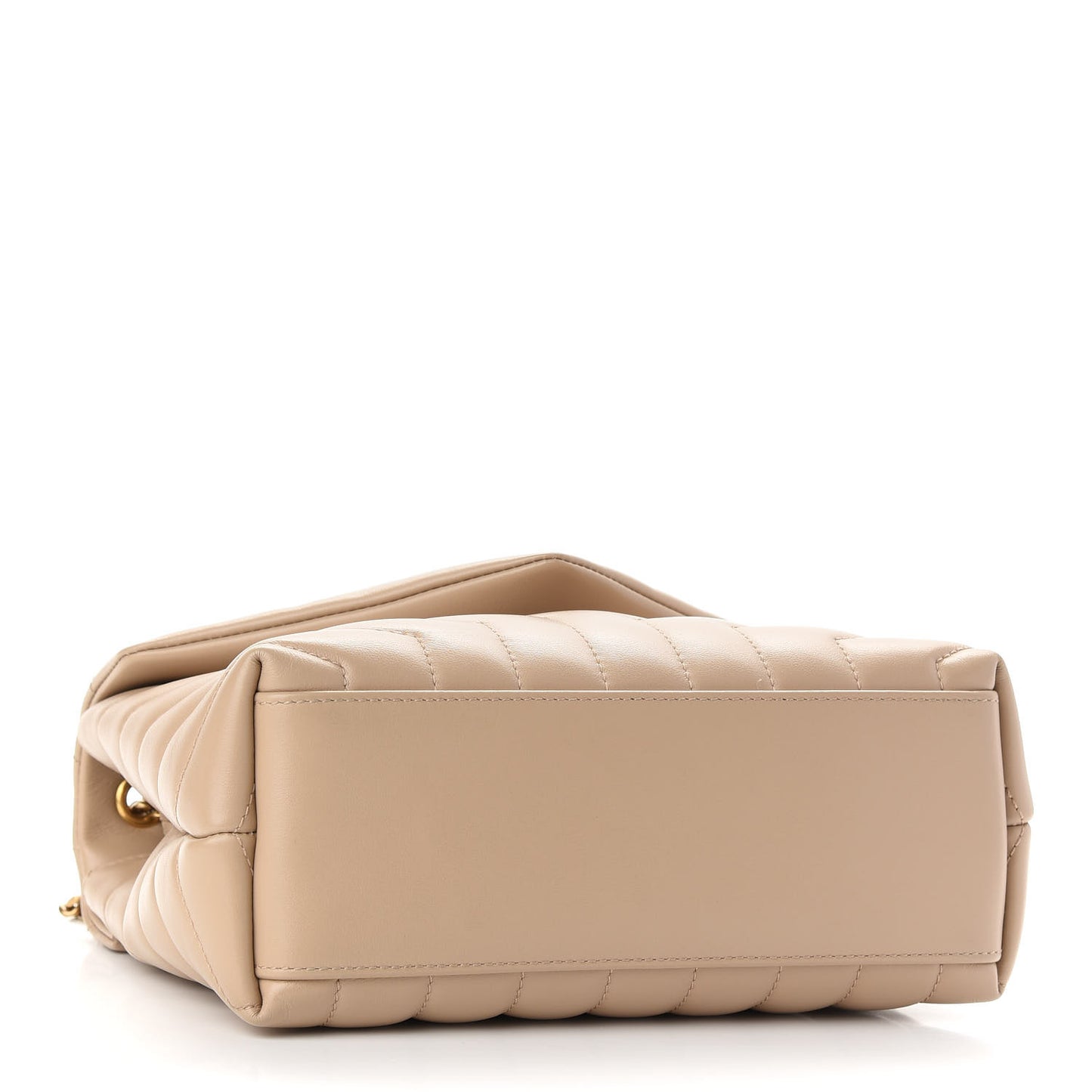 Calfskin Y Quilted Monogram Small Loulou Chain Satchel Dark Beige
