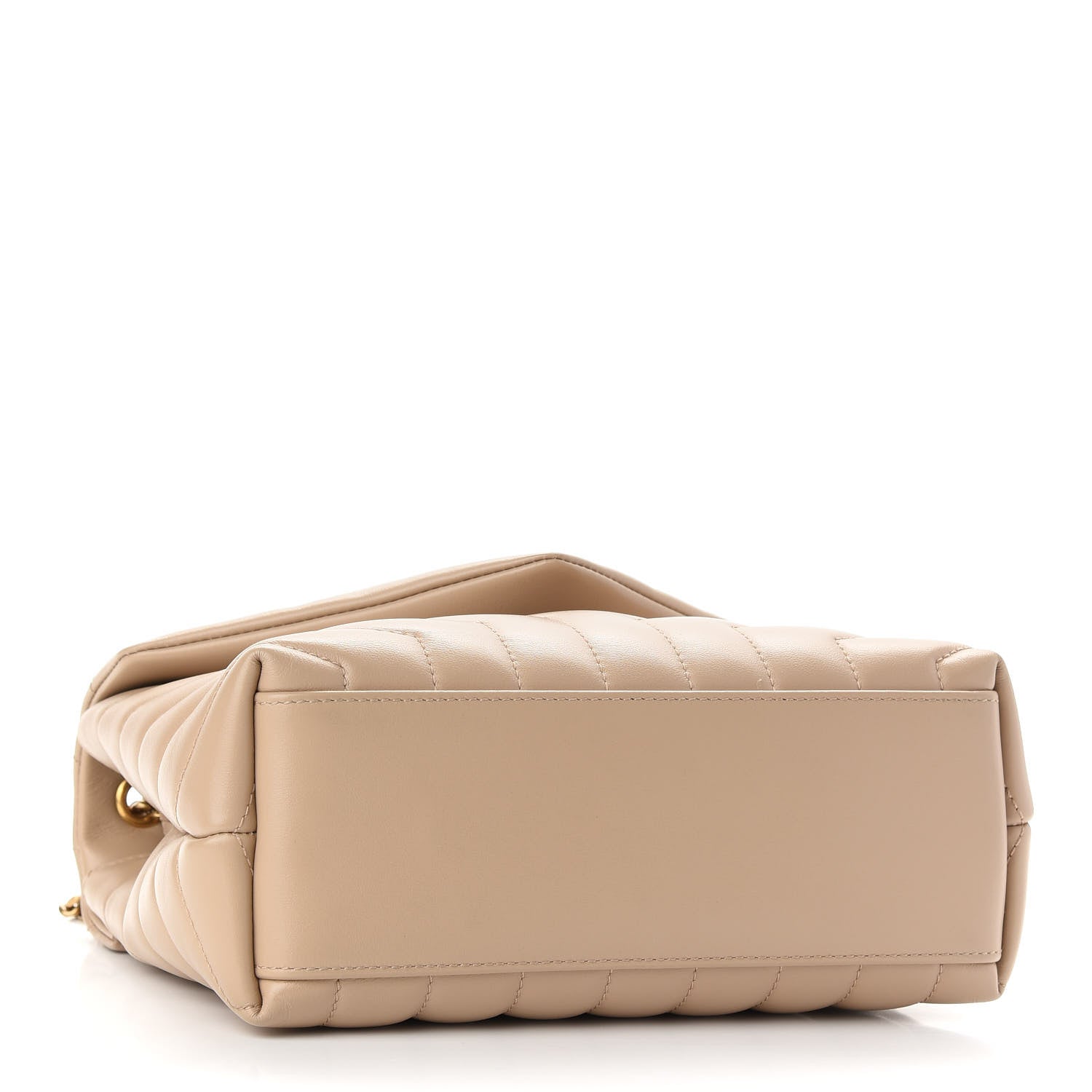 Saint Laurent Calfskin Y Quilted Monogram Small Loulou Chain Satchel Dark Beige 4 of 9